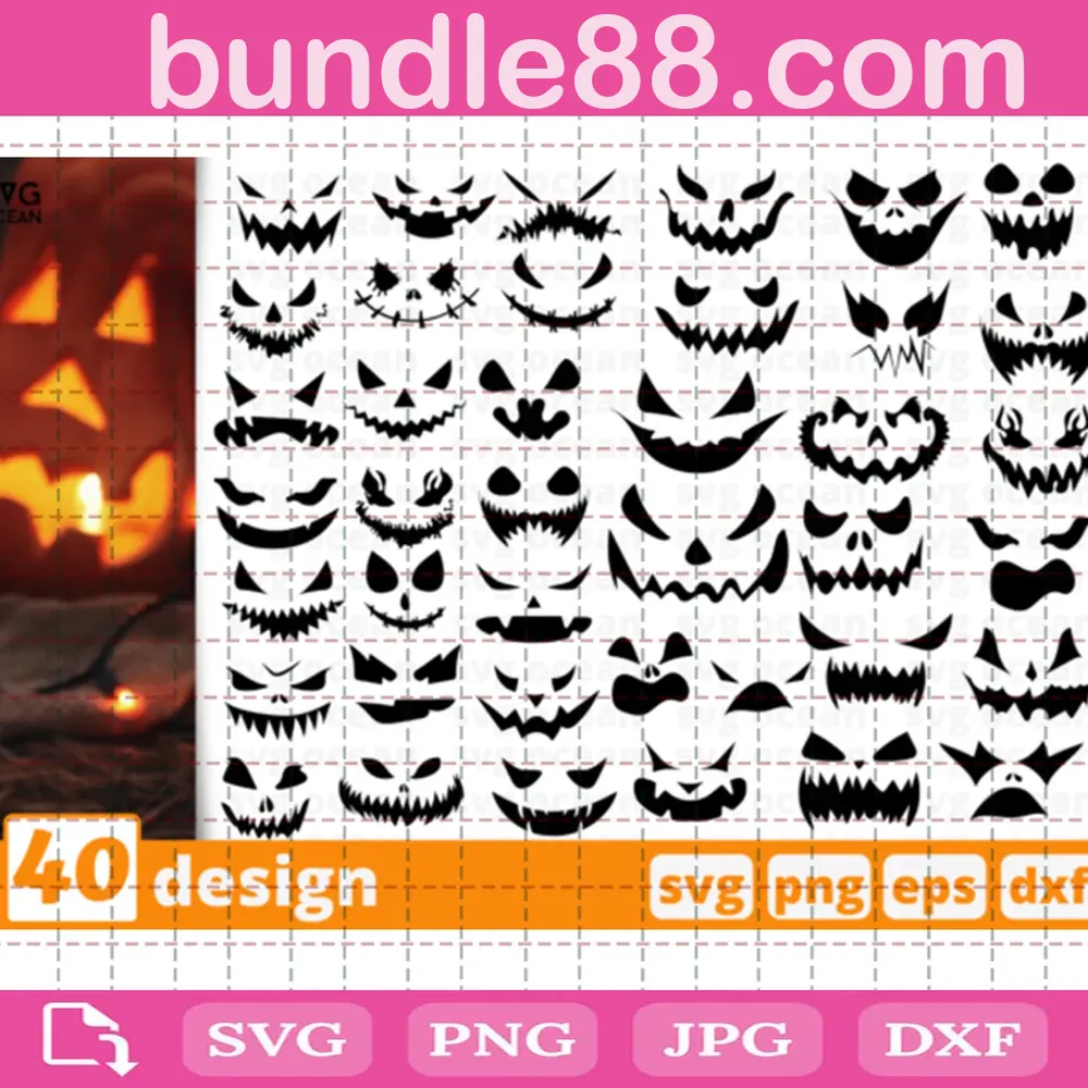 Scary Face Halloween Bundle Free Svg Png Dxf Eps May