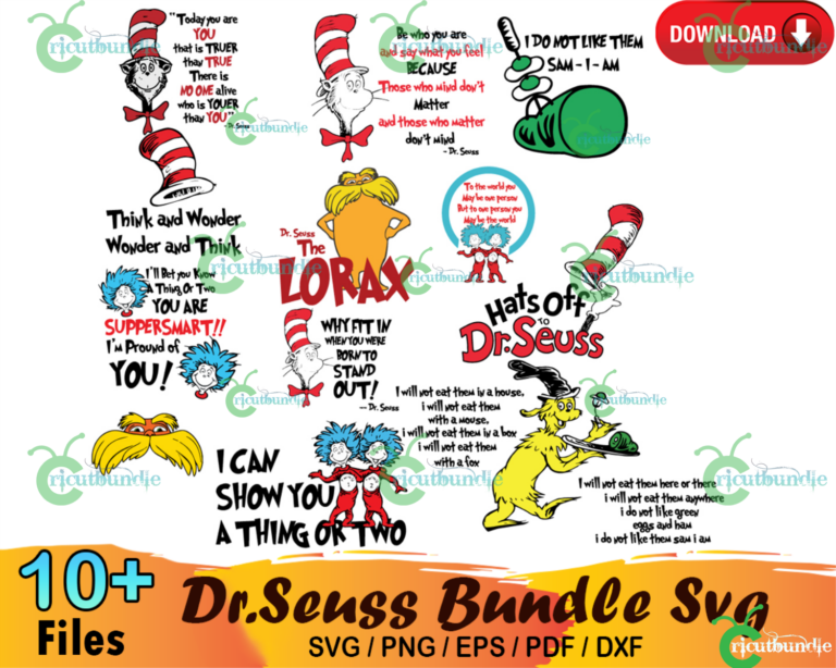 10+ Dr Seuss Bundle Svg, Lorax Svg, Green Eggs And Ham - bundle88, the ...