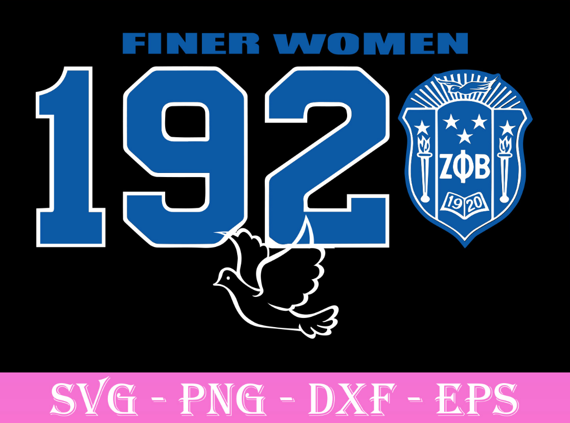 Zeta Phi Beta Finer Women 1920 Svg Sorority Svg Instant Download Silhouette Cut File Cricut 4228