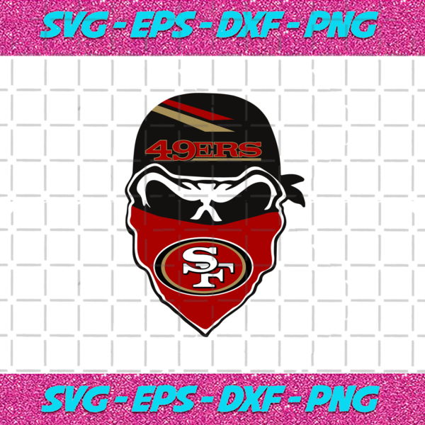 San Francisco 49ers Skull Football SVG Files, Clipart, Circut, Cutting ...