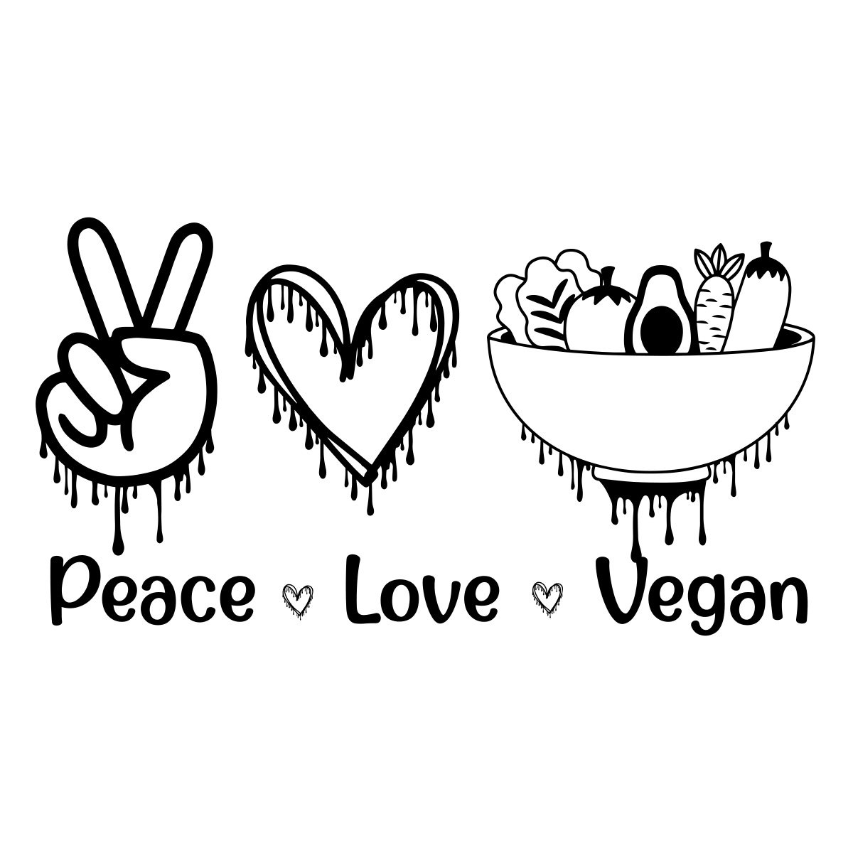Peace Love Vegan Svg, Vegan Svg, Peace Love Svg, Vegetarian Svg