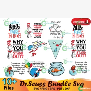 10+ Dr Seuss Bundle Svg, Dr Seuss Quotes Svg, Little Miss Thing