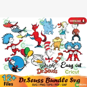 12+ Dr Seuss Bundle Svg, Dr Seuss Svg, Cat In The Hat Svg