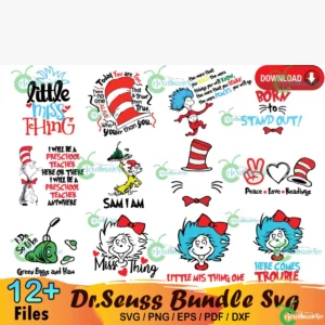 12+ Dr Seuss Bundle Svg, Dr Seuss Svg, Dr Seuss Hat Svg