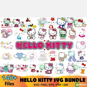 140+ Hello Kitty Svg Bundle, Hello Kitty Svg, Cartoon Svg