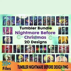 20 Nightmare Tumbler Bundle Png, Jack Skellington Png