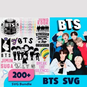 200+ BTS Chibi Svg Bundle, BTS Logo Svg Files, BTS Army Svg Kpop Svg