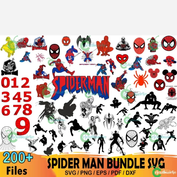 200+ Spider Man Bundle Svg, Marvel Svg, Super Hero Svg March 2024