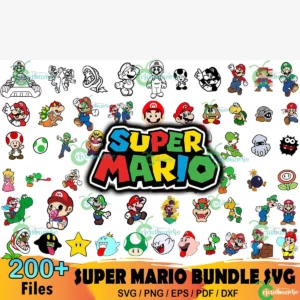 200+ Super Mario Bundle Svg, Mario Svg, Mario Clipart, Mario Cricut
