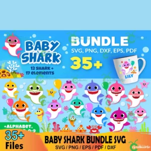 35+ Baby Shark Bundle Svg, Baby Shark Themed, Baby Shark Party