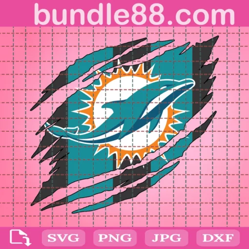 Miami Dolphins Ripped, Scratches Svg, Rips, Ripped Svg, Cat Svg