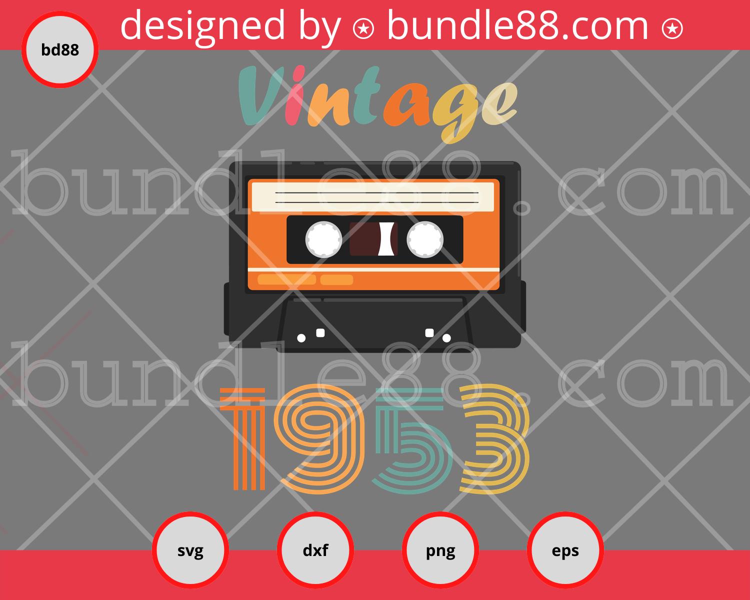 Vintage 1952 Cassette Birthday Man Woman Svg, Birthday Svg, happy ...