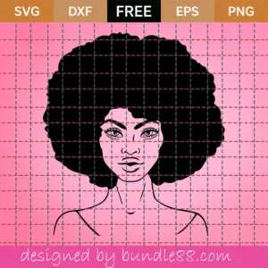 Afro Woman Svg Free, Afro Girl Svg, Instant Download, African American Woman Svg