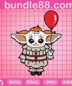 Baby Yoda Cosplay Pennywise Svg, It Horror Movies Halloween Svg, Cute Pennywise Baby Yoda Cartoon Svg Png, Movies Halloween Svg, Horror Movies, Happy Halloween