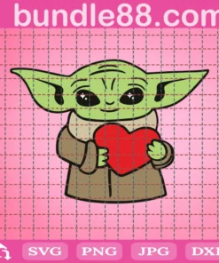 Baby Yoda Holds Heart Svg, Valentine Svg, Baby Yoda Svg, Star Wars Svg, Yoda Hugging Heart, Yoda With Heart, Valentine Yoda Svg, Cute Yoda Svg, Baby Yoda Heart, Red Hearts Svg
