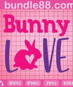 Easter Bunny Svg, Easter Love Svg, Girls Easter Shirt, Easter Svg, Easter Egg Clipart, Rabbit Cut File, Silhouette Cricut Cutting Files, Svg, Dxf, Eps, Svg.