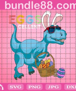 Easter Dinosaur Svg, Saurus Party, T-Rex Bunny Svg, Happy Easter Svg, Funny Dino Quote Svg, Kids Shirt Design, Baby Silhouette, Cricut