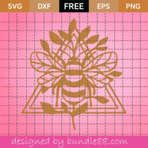 Free Bee Triangle And Leaves Branch Svg
