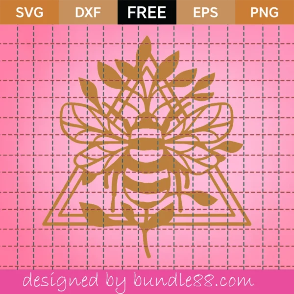 Free Bee Triangle And Leaves Branch Svg