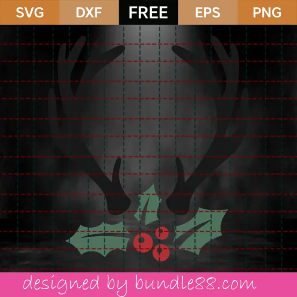 Free Christmas Antlers Svg Invert