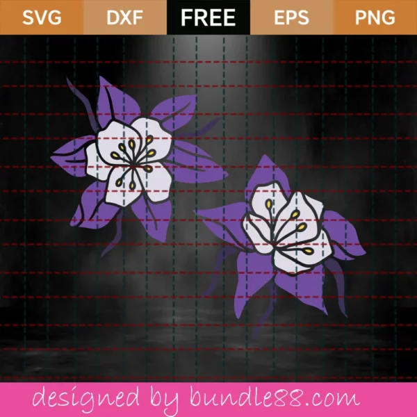 Free Columbine Flowers Svg Invert