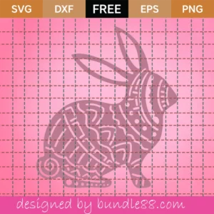 Free Decorative Bunny Silhouette Svg Invert