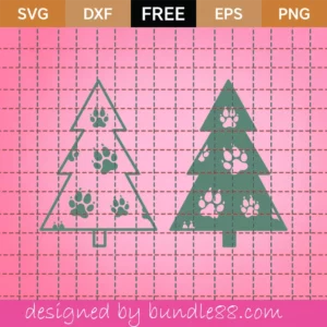 Free Dow Paw Christmas Trees Svg