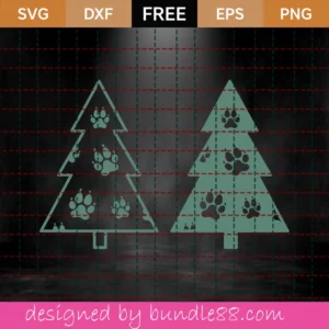 Free Dow Paw Christmas Trees Svg Invert