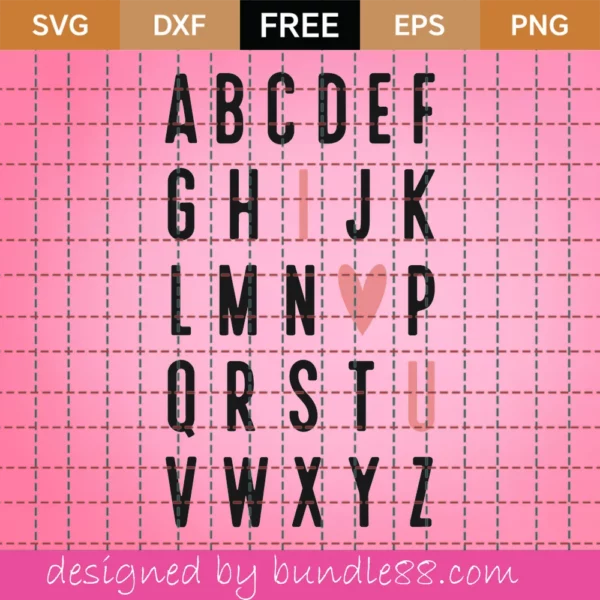 Free I Love You Alphabet Svg