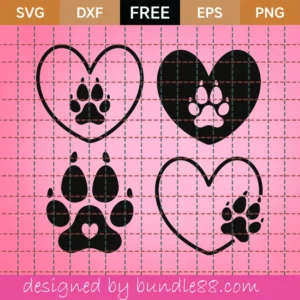 Free Love Dogs Paw Prints Svg