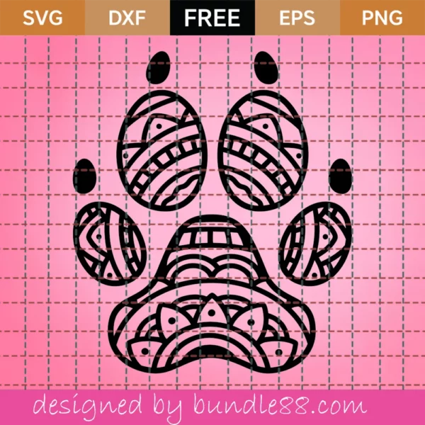 Free Mandala Dog Print Svg