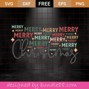 Free Merry Merry Merry Christmas Svg Invert