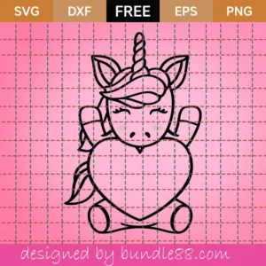 Free Valentine Unicorn Svg