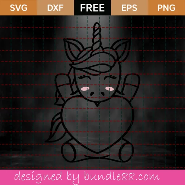 Free Valentine Unicorn Svg Invert