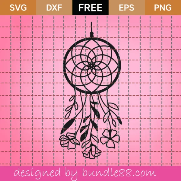 Free Wildflowers Dreamcatcher Svg