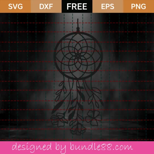 Free Wildflowers Dreamcatcher Svg Invert