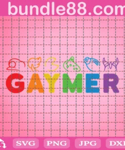 Gaymer Pride Svg, Lgbt Svg, Gay Pride Svg, Rainbow Svg, Pacman Svg, Disney Characters Svg, Game Svg, Gamer Svg
