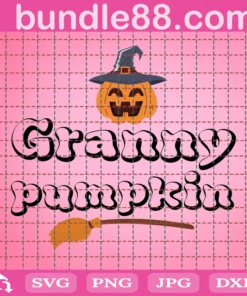 Granny Pumpkin Png, Fall Png, Halloween Png, Witch Png, Mom Shirt Png, Halloween Shirt Gift Idea For Girl Png, Png, Dxf Files For Cricut