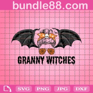 Granny Witches Svg, Messy Bun Bat Halloween Svg, Sublimation Designs Downloads, Halloween, Halloween Granny Png, Witchy Granny , Witchy Granny Png