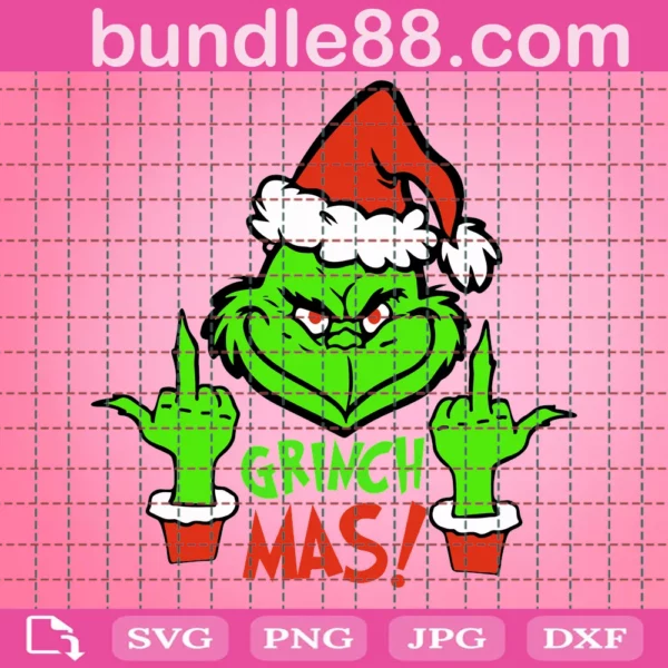 Grinch Mas Svg, Grinch Svg, Grinch Ornament, Grinch Smile, Christmas Svg, Cricut, Silhouette, Digital Download, Png, Svg, Eps, Pdf