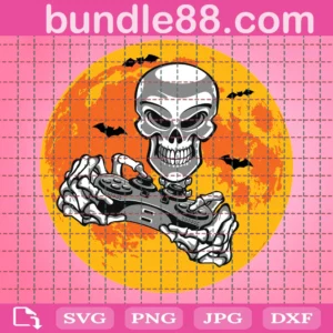 Halloween Gamer Skeleton Png, Halloween Png, Spooky Png, Trick Or Treat Png, Halloween Skeleton Png, Gamer Png, Halloween Shirt Design Png