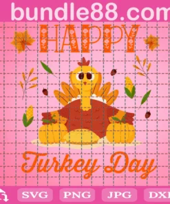 Happy Turkey Day Svg, Thanksgiving Svg, Thankful Svg, Maple Leaf Svg, Roast Turkey Svg, Family Thankful Dinner Commercial Use Download