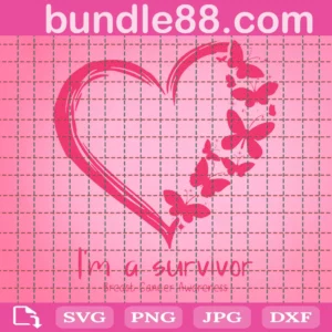 I'M A Survivor Png, Breast Cancer Png, Cancer Awareness Png, Cancer Survivor Png, Cancer Ribbon Png, Fight Cancer Cricut, Silhouette, Png