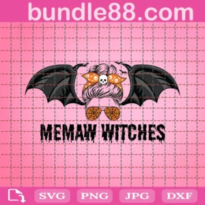 Memaw Witches Png, Halloween Png, Bat Png, Halloween Spooky Mom Png, Halloween Messy Bun, Halloween Mom Png, Halloween Mama Png