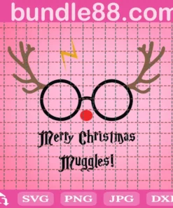 Merry Christmas Muggles Svg, Christmas Svg, Christmas Gift, Christmas Muggles, Muggles Svg, Harry Potter Svg, Reindeer Svg, Rudolph Svg, Wizard Svg, Hogwarts Svg