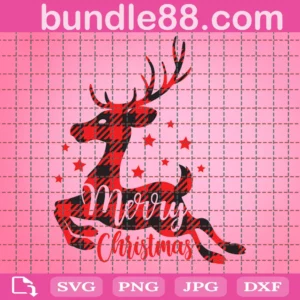 Merry Christmas Svg, Christmas Svg, Christmas Shirt Svg, Christmas Deer, Deer Svg, Christmas Gift Idea, Svg Dxf Cut Files Cricut Silhouette