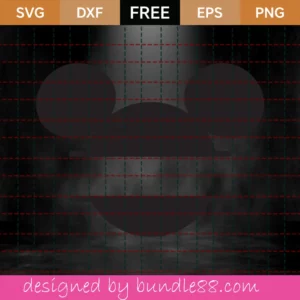 Mickey Monogram Svg Free, Disney Svg, Mickey Mouse Svg, Instant Download Invert