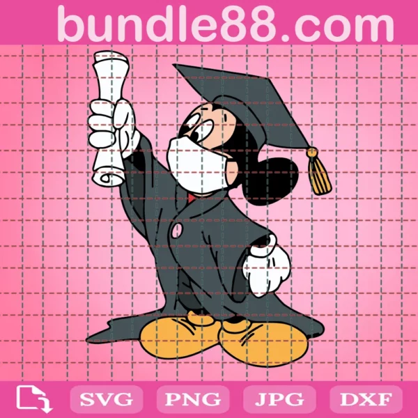 Mickey Mouse Graduation Png, Disney Png, Clipart Disney, Cut Files, Png Dxf Eps Png, Disney Files For Silhouette