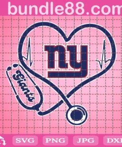 New York Giants Heart Stethoscope Svg, Sport Svg, New York Giants, Giants Svg, Nurse Giants Svg, Giants Heart Svg, Giants Nfl, Giants Logo Svg, Super Bowl Svg