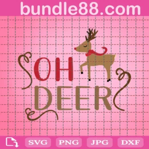 Oh Deer Svg, Christmas Onesie Svg, Christmas Svg, Winter Svg, Reindeer Svg, Reindeer Antler Svg, Christmas, Cricut Cut File, Silhouette